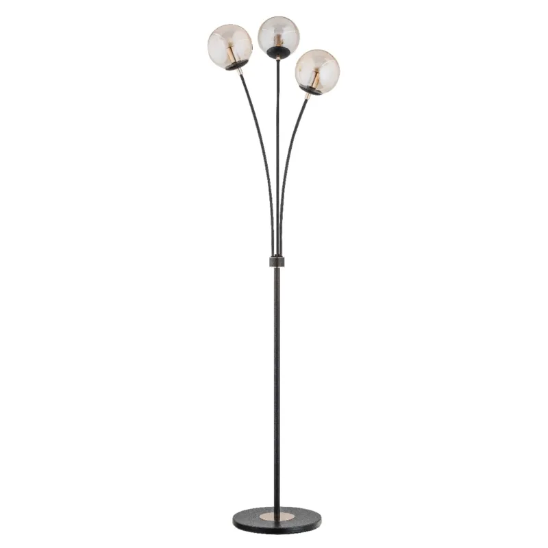 Tani Lampa stojąca podłogowa Artis 9277 Alfa 3xE14 LED Metal/Szkło Czarny - Stare Złoto