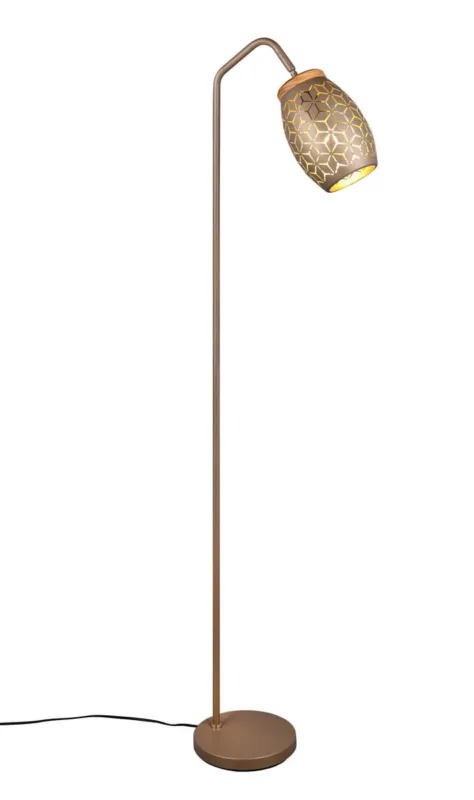 Bezpieczna płatność Lampa stojąca podłogowa BIDAR R41571065 RL 1x10W E27 Metal Brązowy