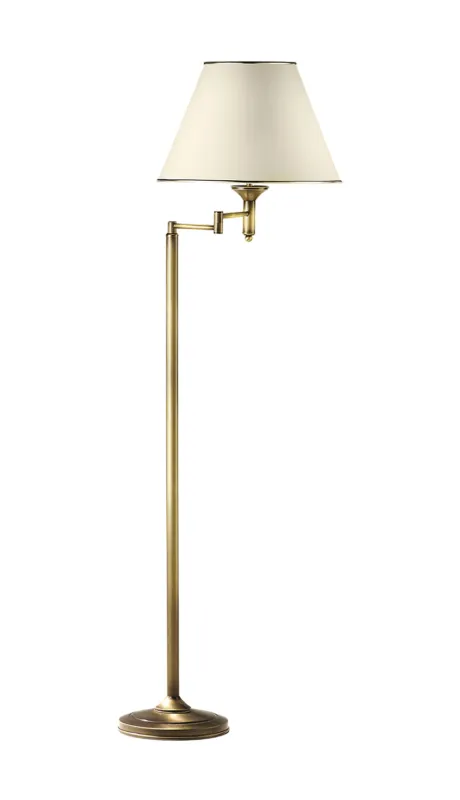 Ograniczona ilość Lampa stojąca podłogowa CLASSIC 512 Jupiter 1xE27 15W Stal / Tkanina / PCV Mosiądz patynowany