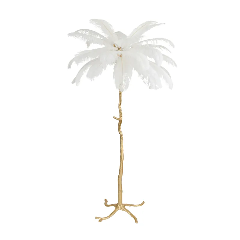 Lampa stojąca podłogowa Emu ST-DN127-F white Step into Design 5xE14 40W Metal/Pióra Złoty Szybka dostawa