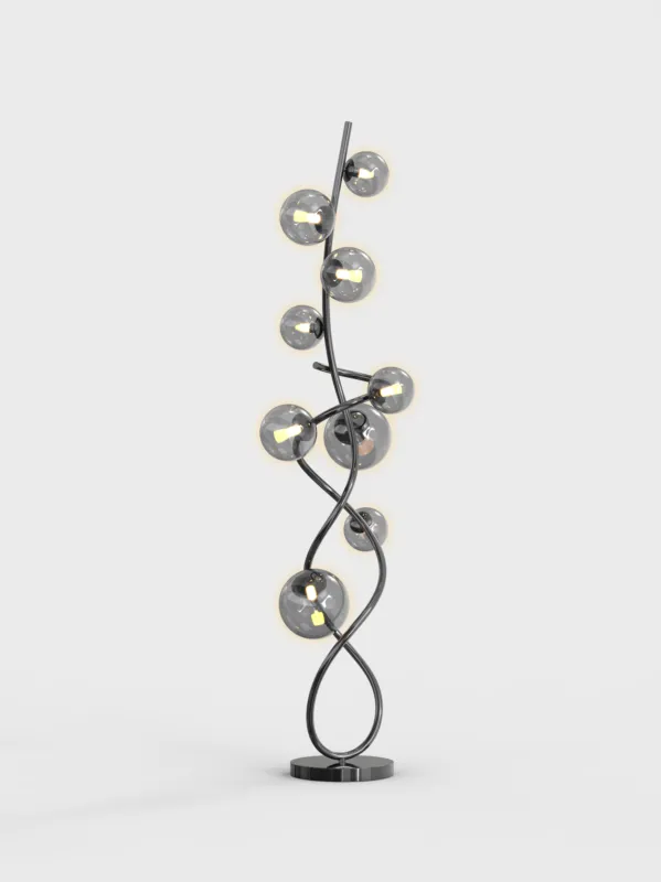 Lampa stojąca podłogowa Nancy 3014-905 Aviano Lighting 9xG9 9 x 3,5W Metal / Szkło Czarny Chrom Zamów dziś