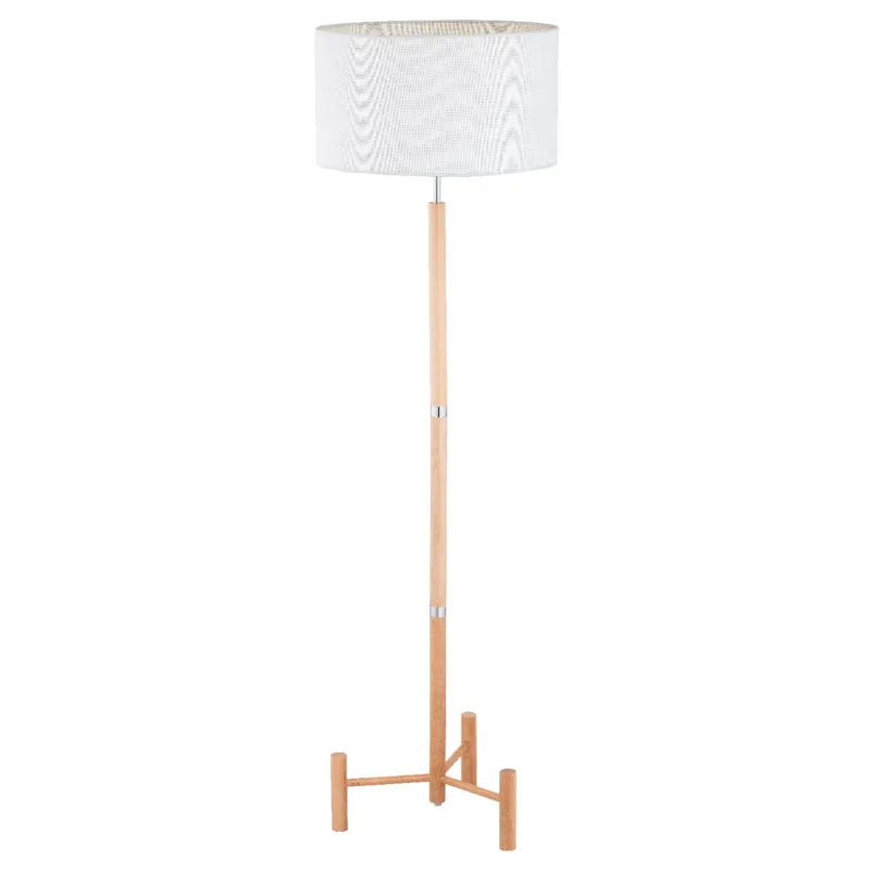 Lampa stojąca podłogowa Supra 9294 Alfa 1xE27 LED Metal/Drewno Jasne Drewno - Złoto Cena promocyjna