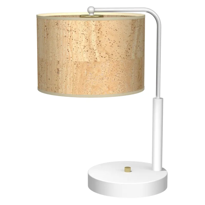Premium Lampa stojąca stołowa CORK MLP7524 Milagro 1xE27 Metal + Drewno + Korek Biel / Korek