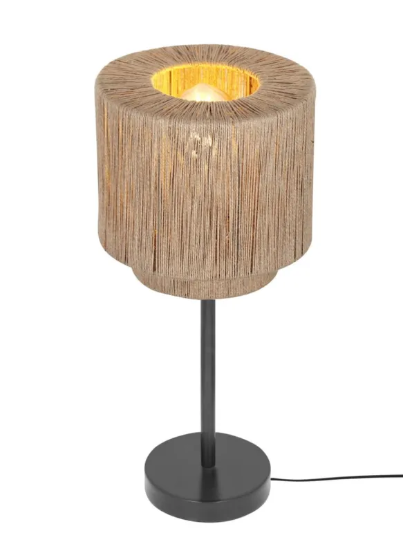 Wyjątkowa oferta Lampa stojąca stołowa SMILLA 566800136 Trio 1x10W E27 Metal/Juta Naturalny/Czarny