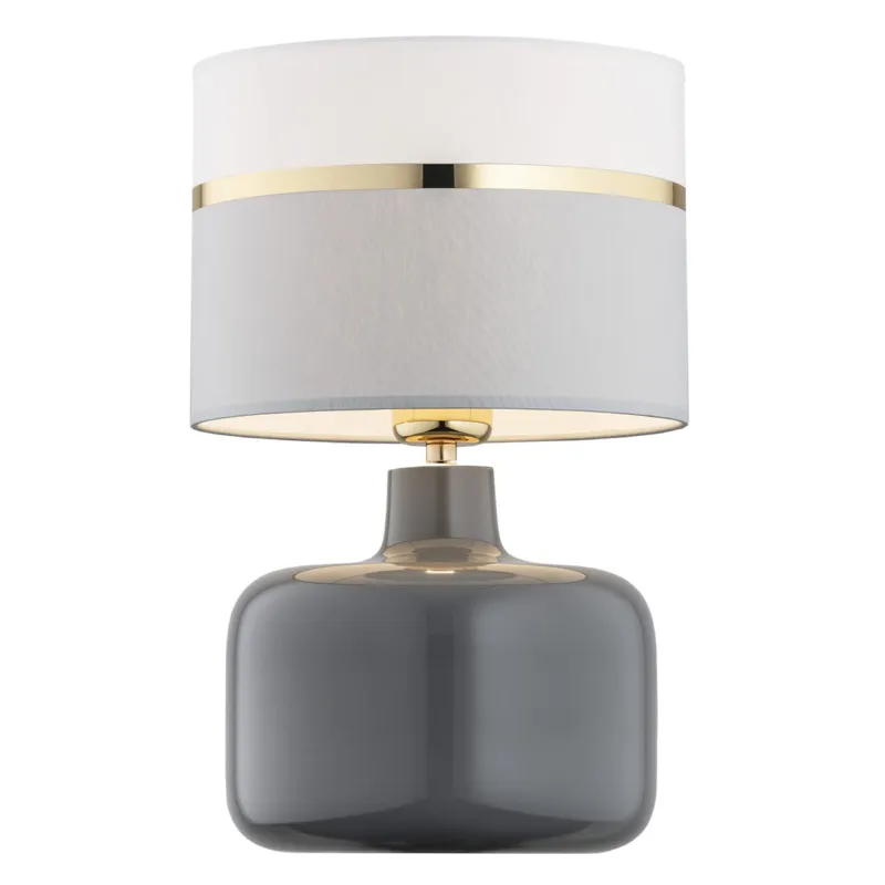 Lampa Stołowa Beja 4362 Argon 1xE27 15W Szkło/ Stal Mosiądzowana, Biało-Szary Super okazja
