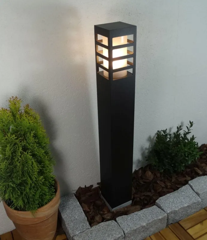 Lampa zewnętrzna słupek ogrodowy OSLO 55 Radex IP 44 1x18W E27 Aluminium/Poliwęglan Grafit Taniej
