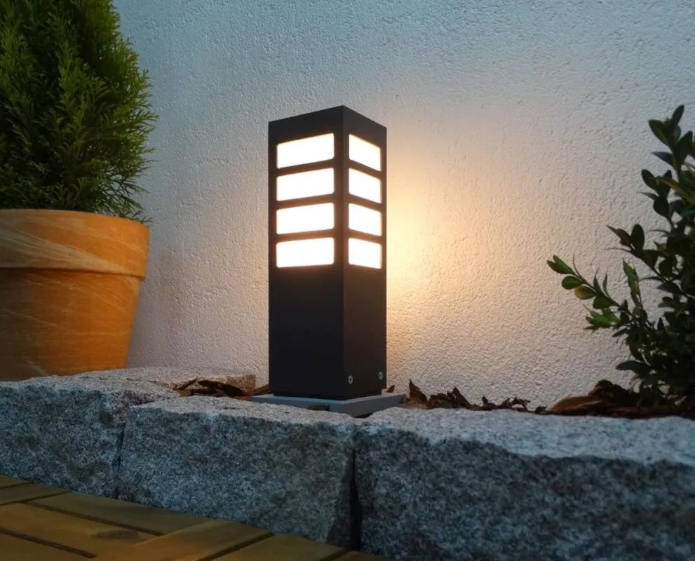 Lampa zewnętrzna słupek ogrodowy ARKAD 230 XL Radex IP 44 1x18W E27 Aluminium/Poliwęglan Srebrnoszary Ostatnie sztuki