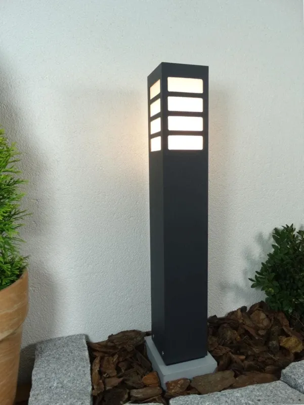 Zniżka Lampa zewnętrzna słupek ogrodowy ARKAD 250 Radex IP 44 E27 Aluminium Poliwęglan /Czarny