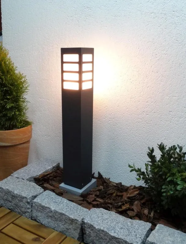Okazja Lampa zewnętrzna słupek ogrodowy ARKAD 255 XL Radex IP 44 1xMax18W E27 Aluminium/Poliwęglan Czarny