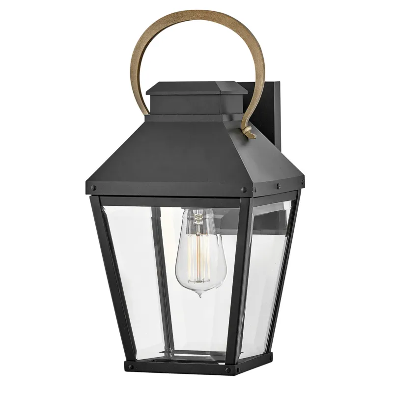Bestseller Lampa zewnętrzna Średnia latarnia naścienna Dawson HK-DAWSON-M Elstead Lighting 1xE27 60W Aluminium, przezroczyste szkło fazowane Czarny, Brązowy