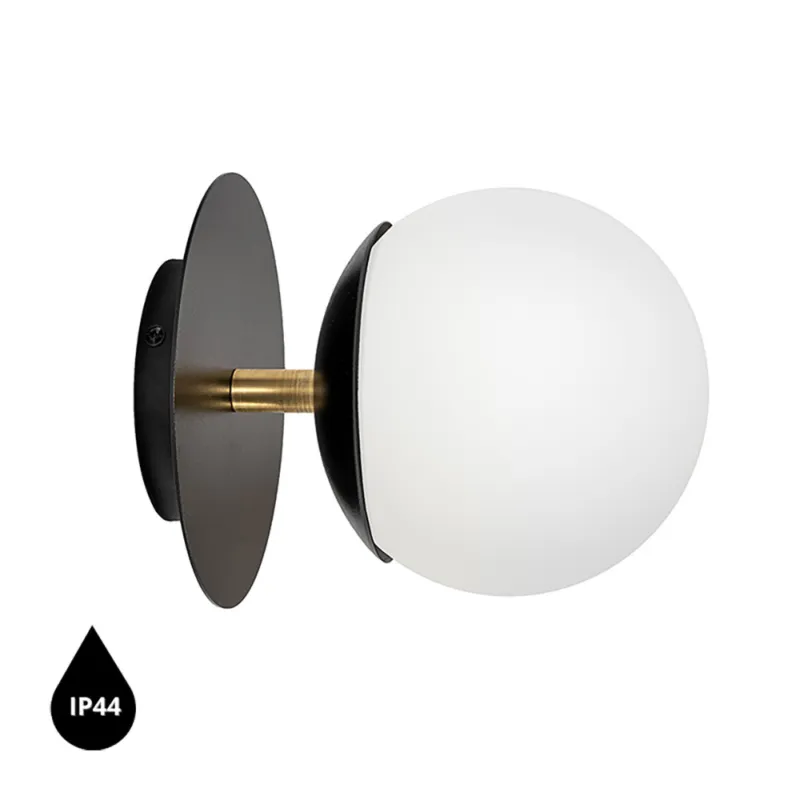 Kinkiet PLAAT C czarny, mosiądz IP44 - UMMO Lighting Popularny