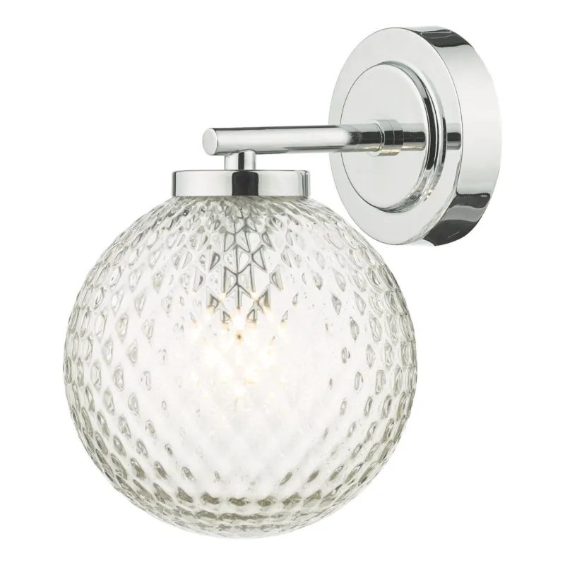 Kup teraz Kinkiet Wayne Bathroom Wall Light Polished Chrome Glass IP44