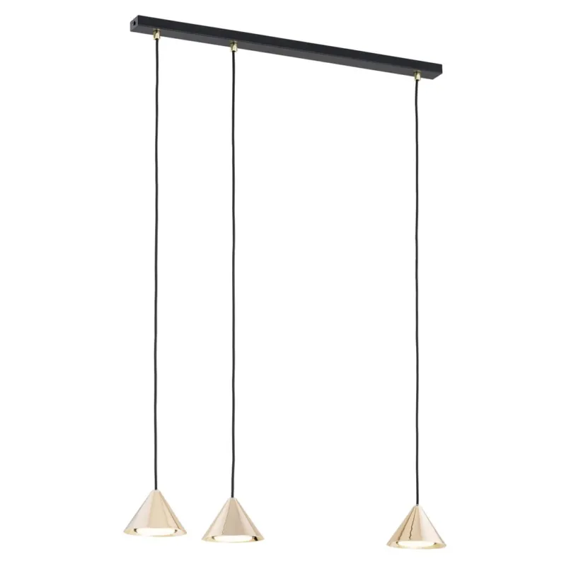 Zamów teraz Lampa wisząca Emibig Elit 3 czarna ze złotym kloszem 3×GX53