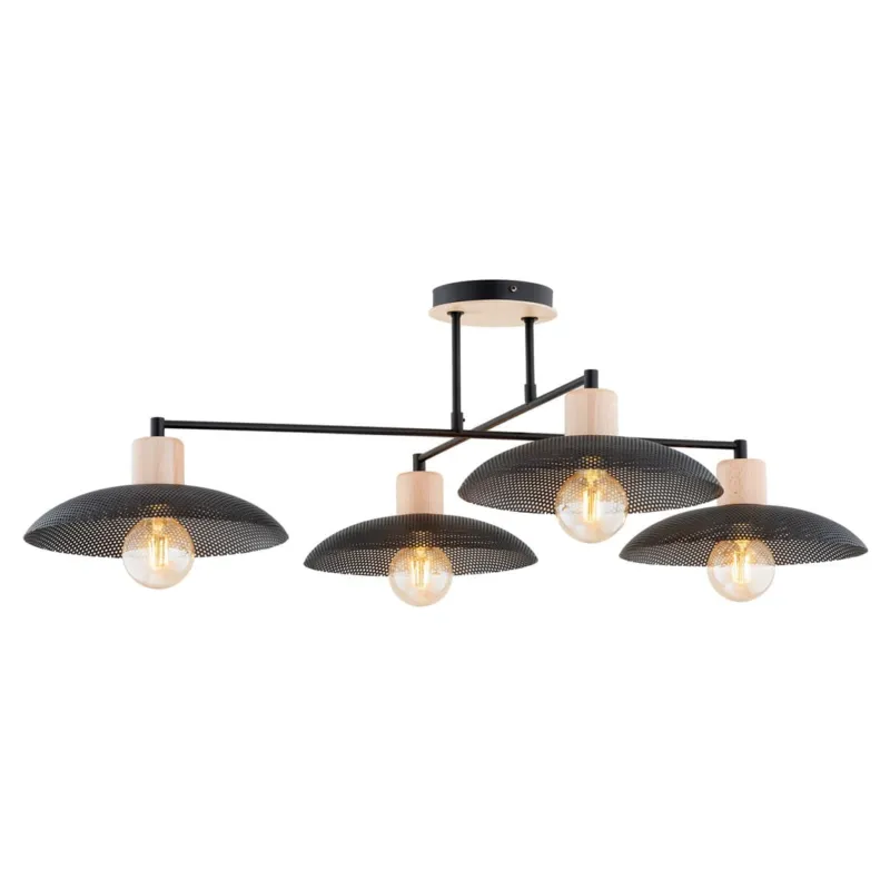 Lampa wisząca Emibig Kobe 4 czarna z czarnym kloszem 4×E27 Nowy
