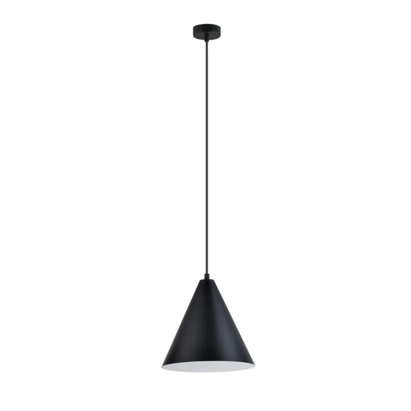 Premium Lampa wisząca Emibig Rebel czarna z białym kloszem 1×E27