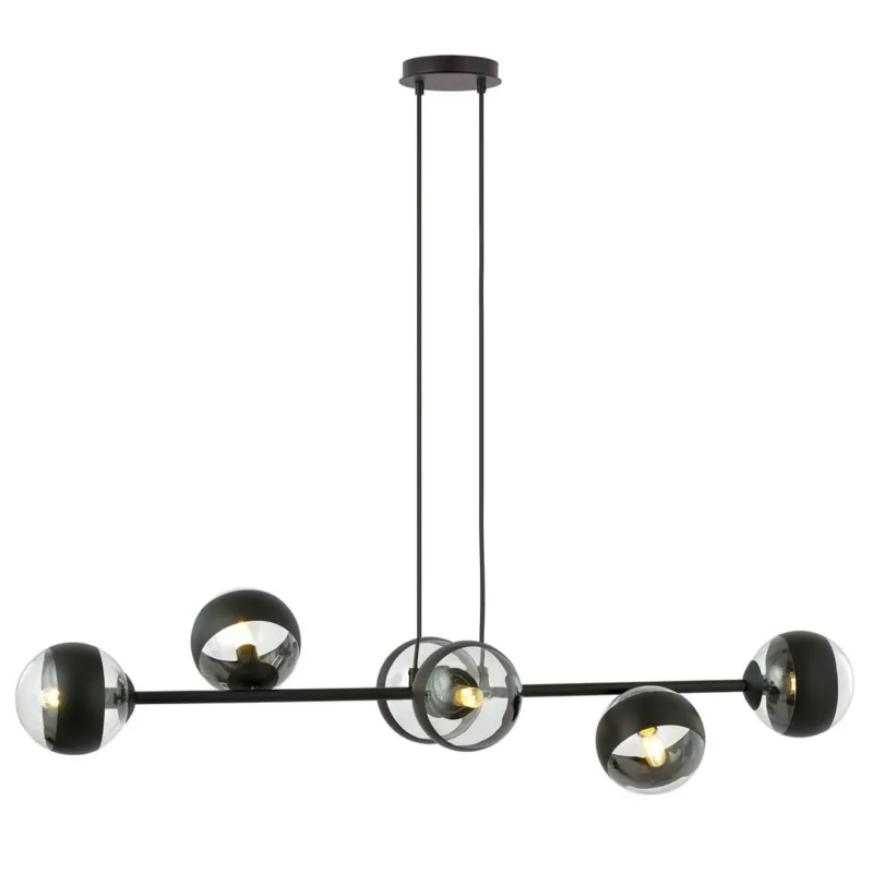 Ekspresowa dostawa Lampa wisząca Emibig Rossi 6 BL Stripe biała z miodowym kloszem 6×E14