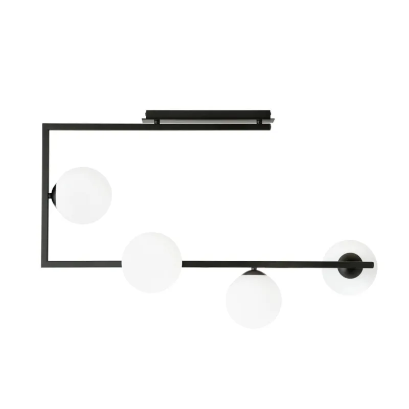 Lampa wisząca Emibig Soma czarna ze złotem z białym kloszem 4×E14 Wyjątkowa oferta