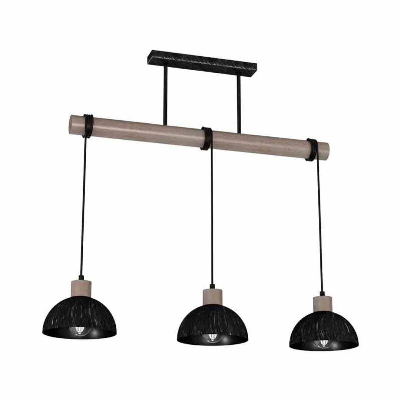 Wysoka jakość Lampa Wisząca Erik Sawn Black/Patinated Wood 3Xe27 Milagro