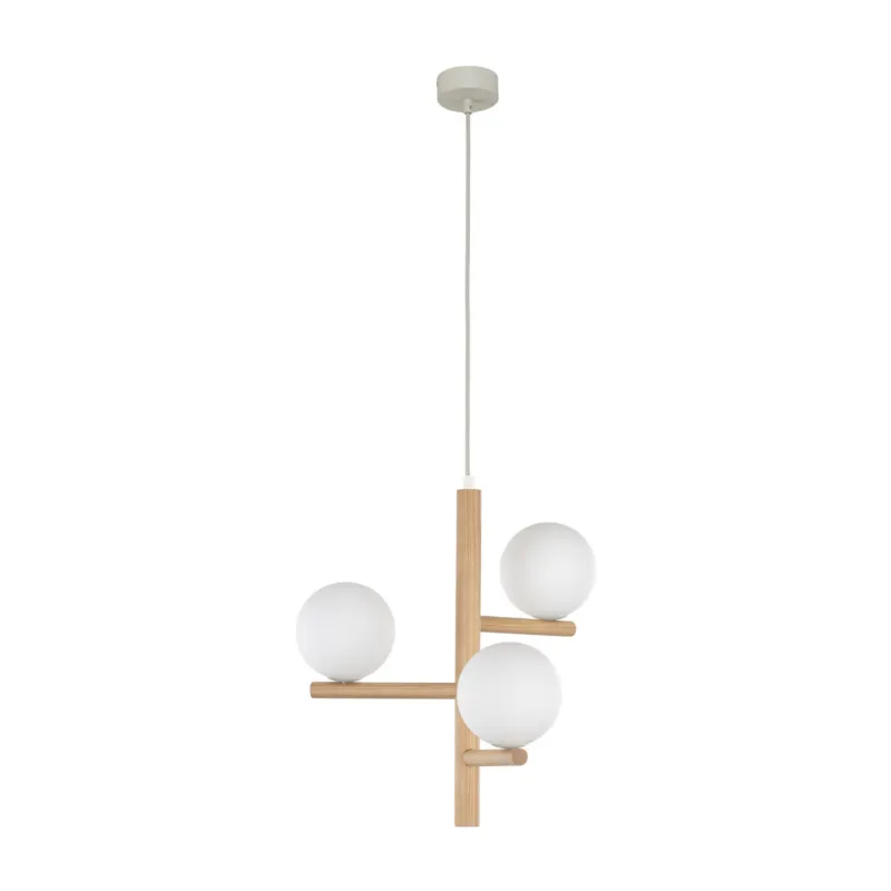 Łatwy zwrot Lampa wisząca Estera Wood Czarny, Sosna 3x G9 - TK Lighting