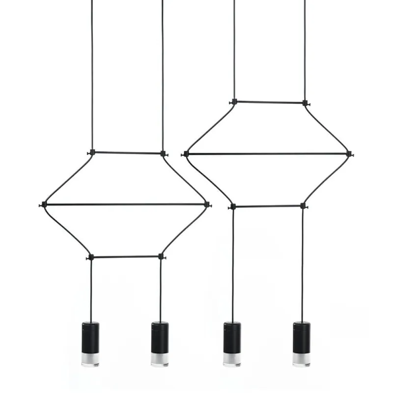 Lampa wisząca FLUSSO LINE 4 czarna – Moosee Szybka dostawa