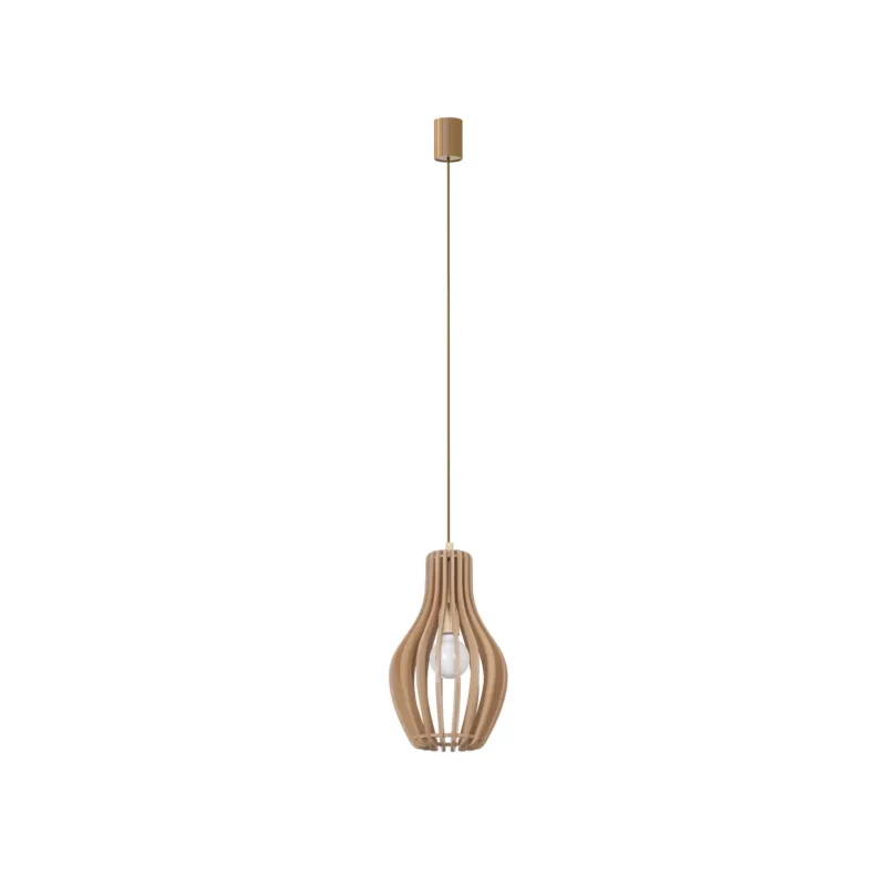 Hit sprzedaży Lampa wisząca IKA I A 1xE27 naturalne drewno 4171 Nowodvorski