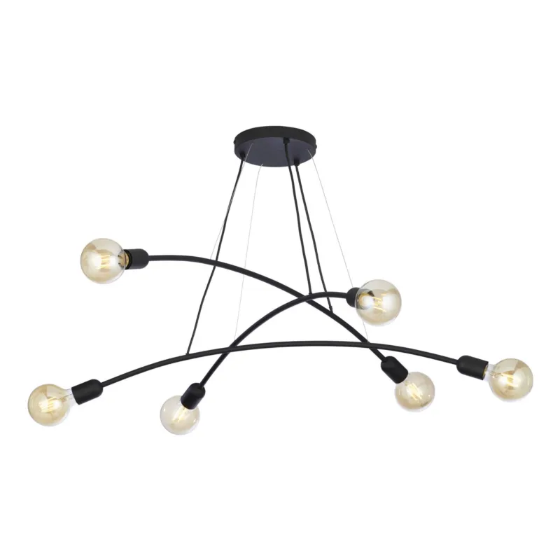Do wyczerpania zapasów Lampa wisząca Helix Black 6x E27 - TK Lighting