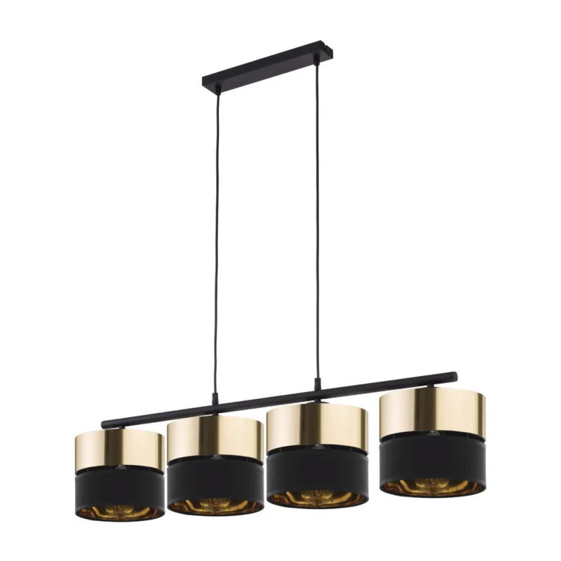 Lampa wisząca Hilton Black/Gold 4x E27 - TK Lighting Premium