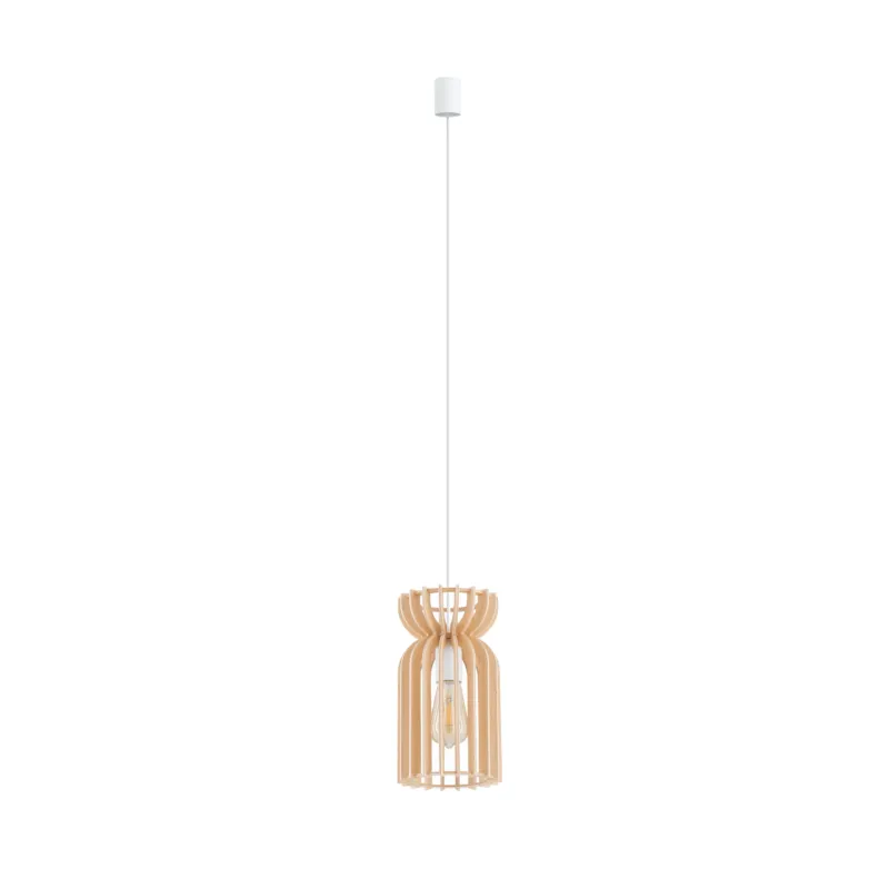 Lampa wisząca Kymi B naturalne drewno 1 pkt E27 - Nowodvorski Darmowy zwrot