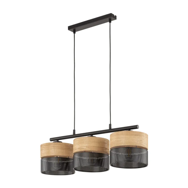 Bezpieczne zakupy Lampa wisząca Nicol Czarny 3x E27 - TK Lighting