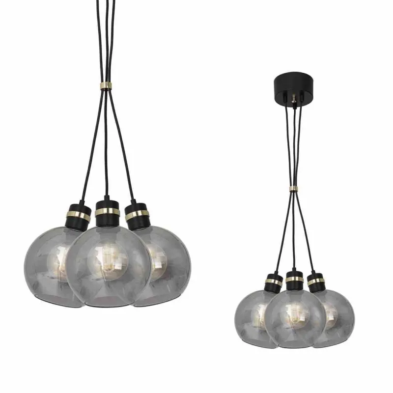 Wybór klientów Lampa Wisząca Omega Black / Gold 3Xe27 Milagro
