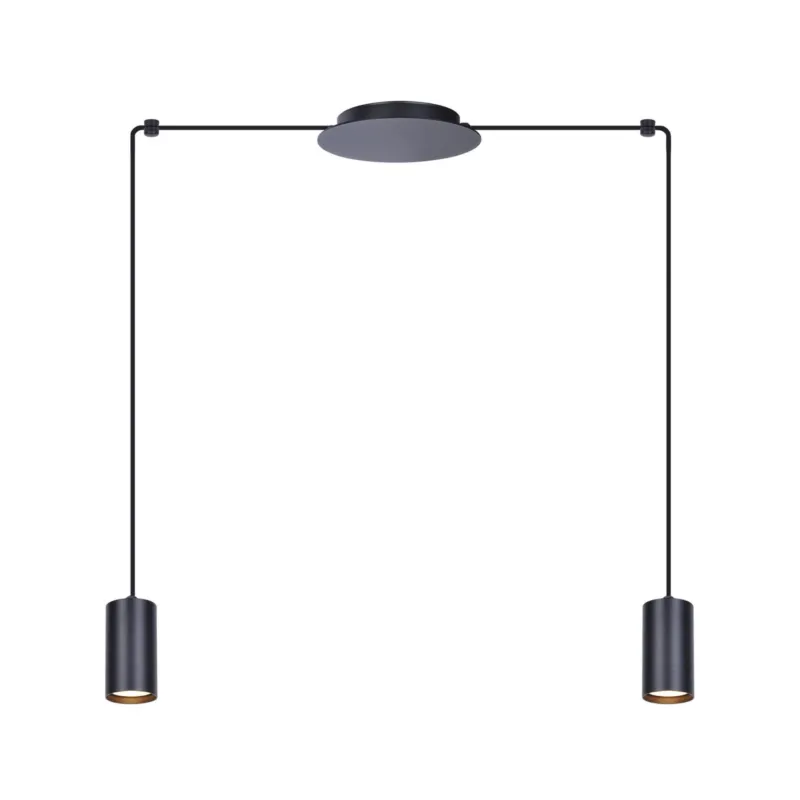 Wysoka jakość Lampa wisząca PUERTO K-4896 Czarny 2 źr., GU10, 10W LED - Kaja
