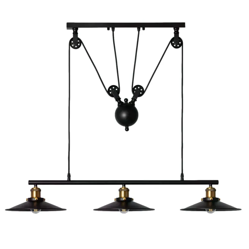Lampa Wisząca Retro Czarna 90cm Abruzzo Monte 3xE27 Wybór klientów