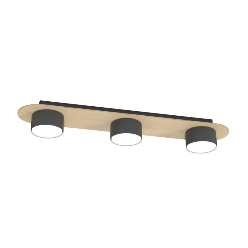 Lampa sufitowa Emibig Diaz 3 czarna ze sklejką 3×GX53 Szybka wysyłka