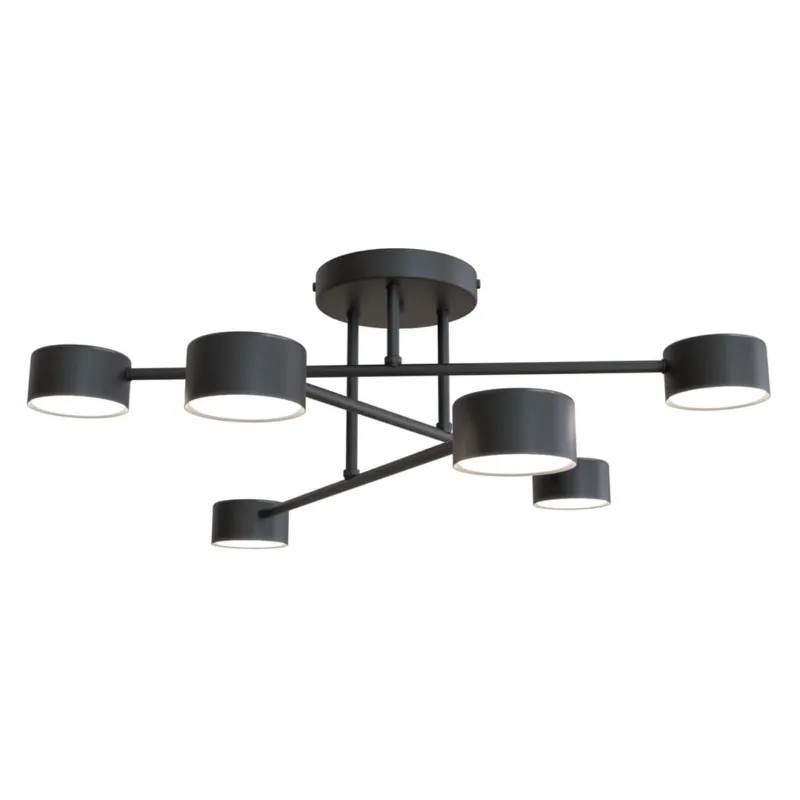Tani Lampa sufitowa Emibig Halo 6 czarna 6×GX53