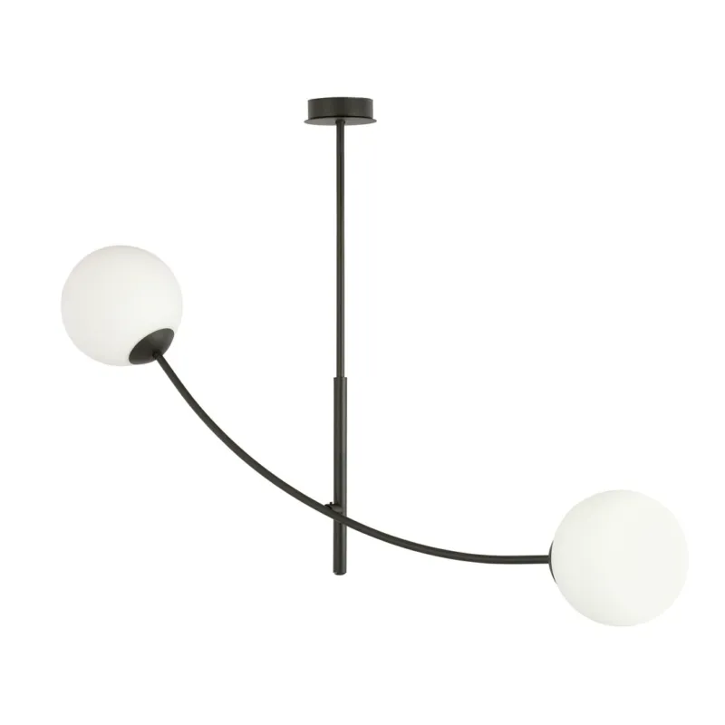 Lampa sufitowa Emibig Hunter 2 czarna z białym kloszem 2×E14 Ekspresowa dostawa