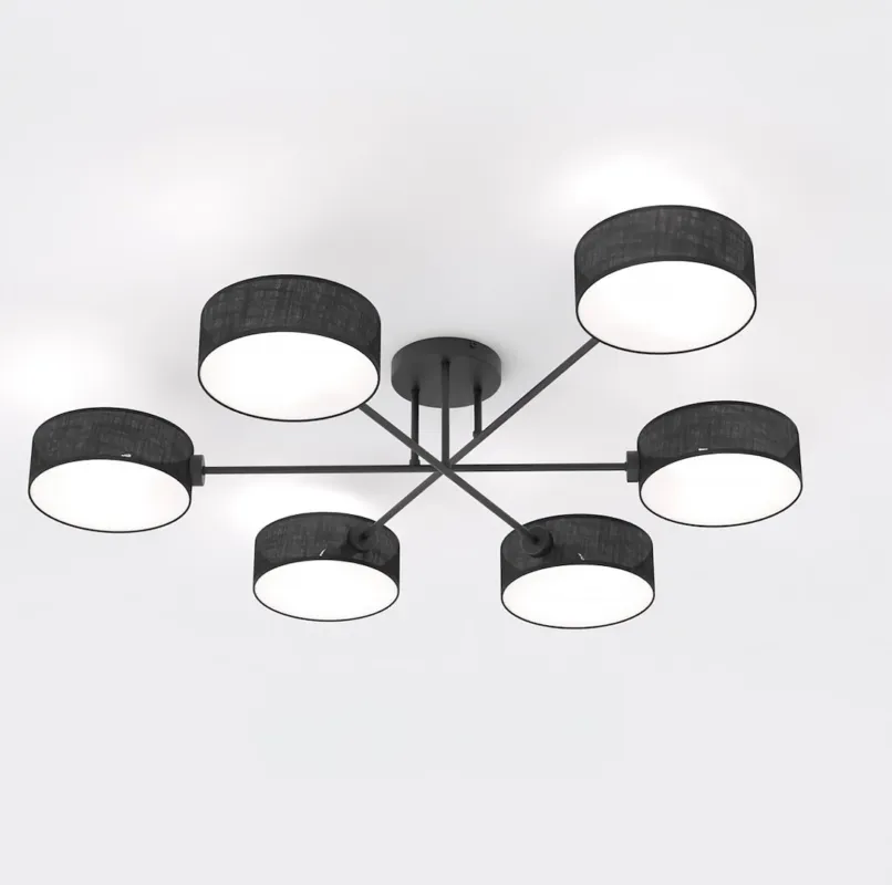 Nowość Lampa sufitowa Emibig Maga 6 czarna 6×E14