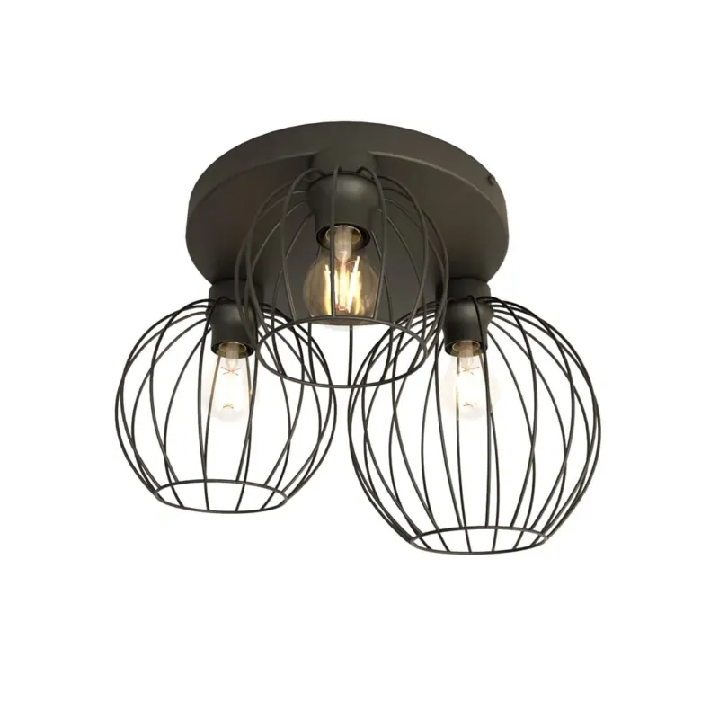 Darmowy zwrot Lampa sufitowa Emibig Nest 3 Premium czarna 3×E27