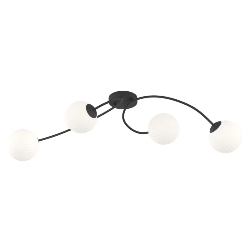 Szybka dostawa Lampa sufitowa Emibig Vibra 4 czarna z białym kloszem 4×E14