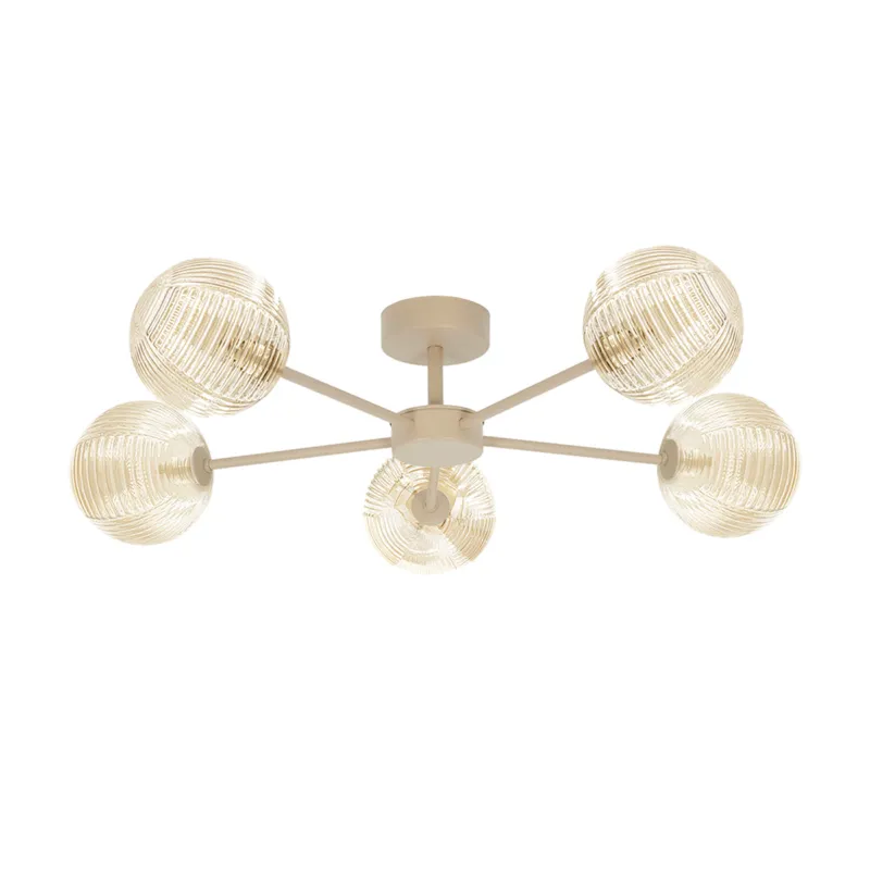 Tani Lampa sufitowa JUKON K-5714 Bursztynowy, beż 5 źr., G9, 10W LED - Kaja