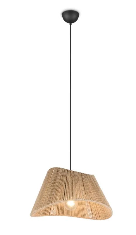 Dostępne od ręki Lampa wisząca Valerie czarny, naturalny E27 R31881036 - RL