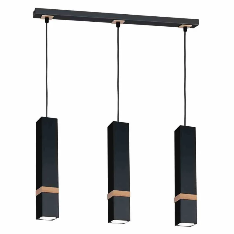 Bezpieczne zakupy Lampa Wisząca Vidar Black 3Xgu10 Milagro