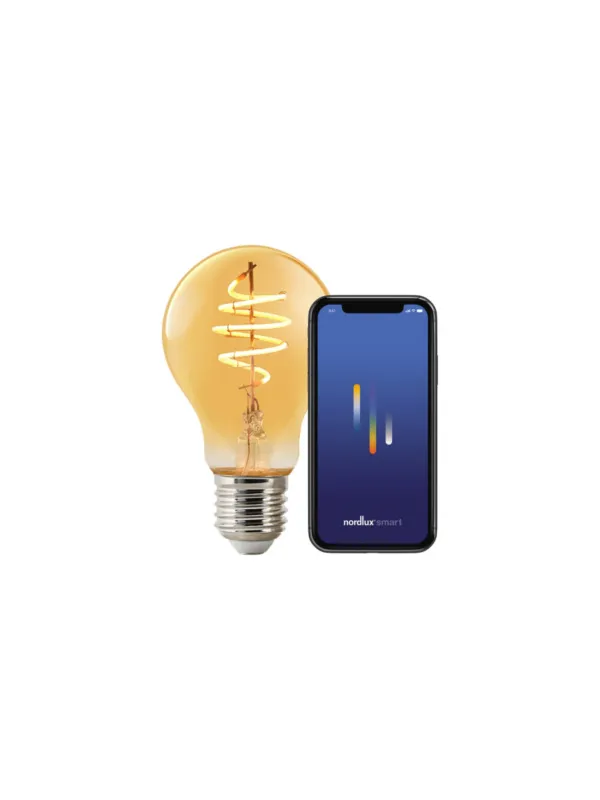 Wysoka jakość Żarówka E27 w stylu retro - bursztynowa, Edison, Nordlux, ściemnialna 2200 Kelwinów