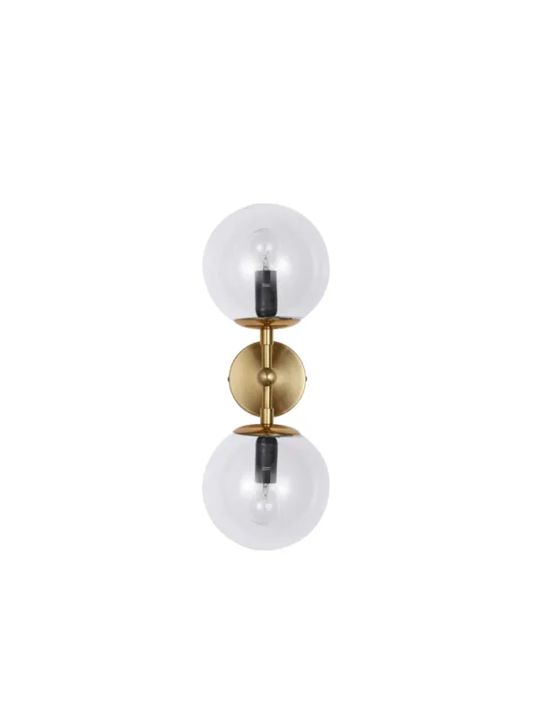 Lampa ścienna podwójna bańki Dorado złoto-transparenta Light Prestige LP-002/2W Transp. Darmowy zwrot