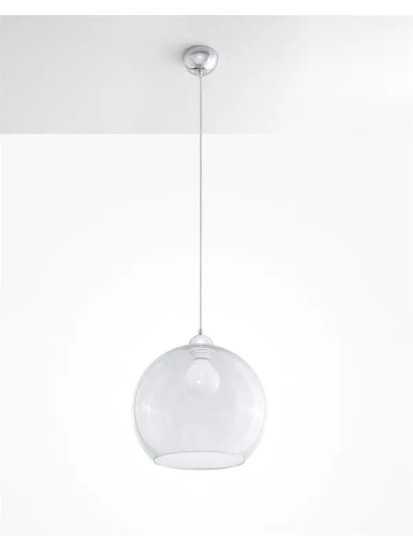 Pojedyncza lampa wisząca BALL transparentna szklana okrągła kula otwarta od spodu Darmowy zwrot