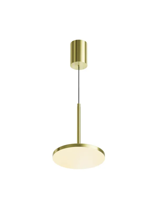 Wybór klientów Lampa wisząca Plato LED 3000K - płaski dyskowy klosz, 12W, złota - Maytoni
