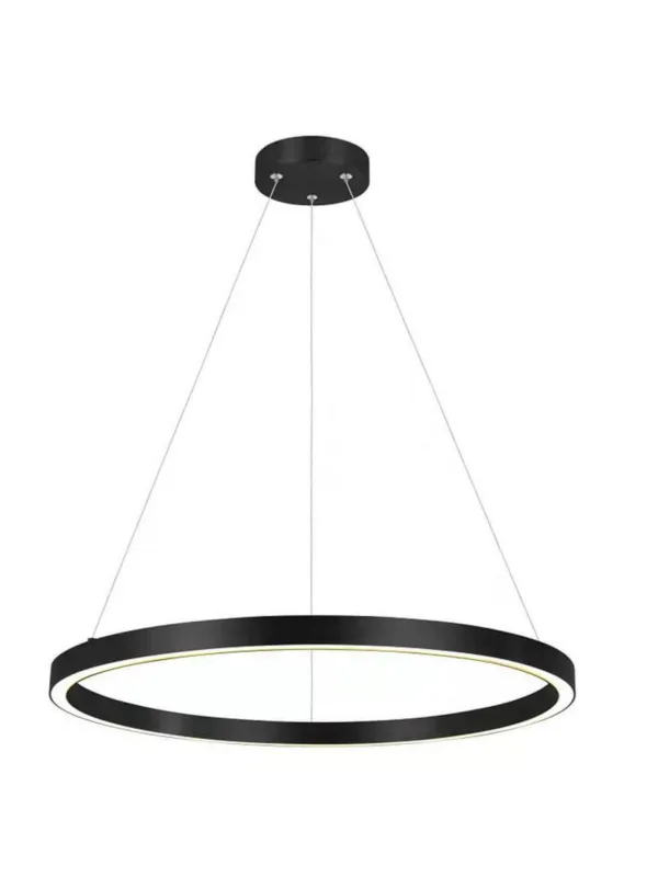 Niska cena Lampa wisząca czarny ring pierścień nad stół MIDWAY Triangle 60 cm okrągła LED 3000K 35W ciepła barwa