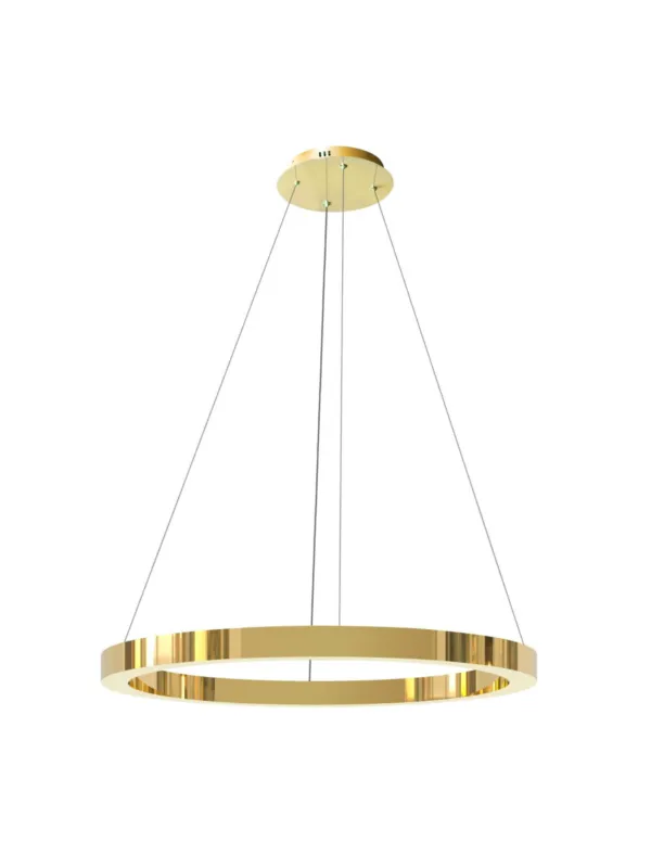 Duża lampa wisząca złoty ring pierścień MIDWAY 80 cm SHINY okrągła nad stół LED 3000K 30W ciepła barwa Ostatnie sztuki