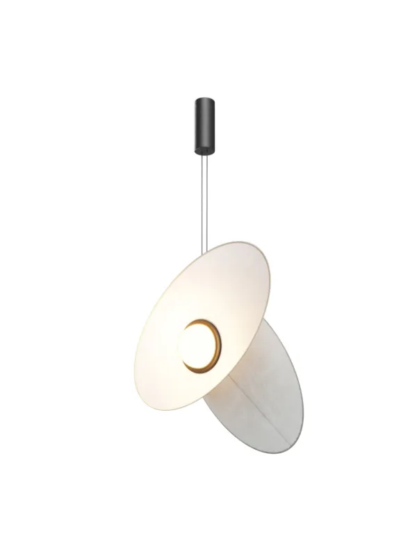 Tylko do końca tygodnia Designerska lampa wisząca Evolution LED 3000K - dwa asymetryczne dyski i kula 500lm