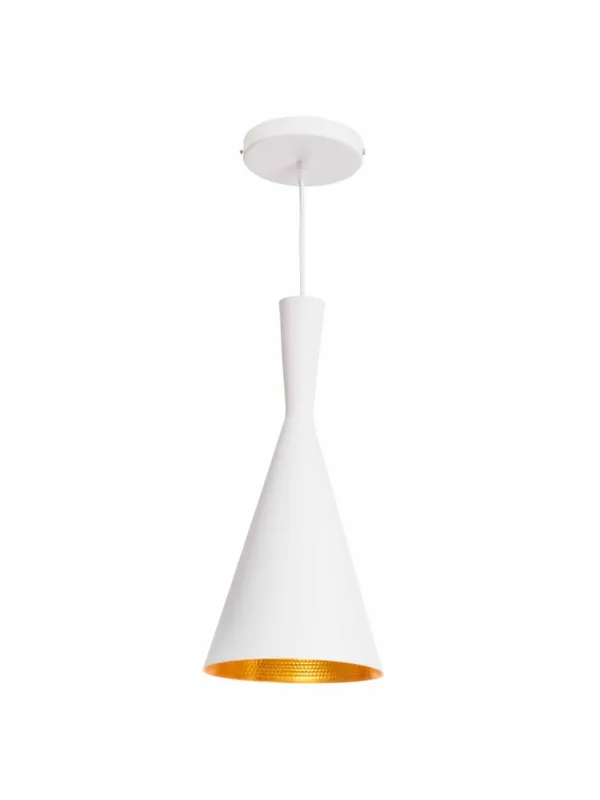Biała lampa wisząca z złotym środkiem Garda 1 metalowy stożek LP-42011/1P Ekspresowa dostawa
