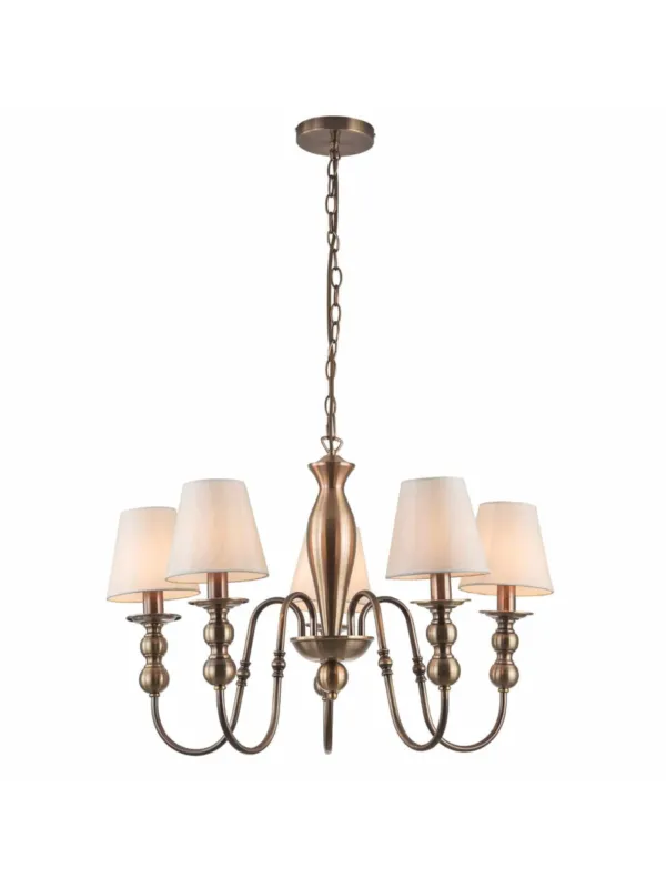 Rabat Żyrandol rustykalny / vintage z abażurami 5-punktowy Grado 5 lampa wisząca na łańcuchu LP-888/5P